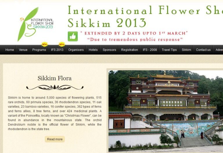 Website for International flower show Sikkim 17